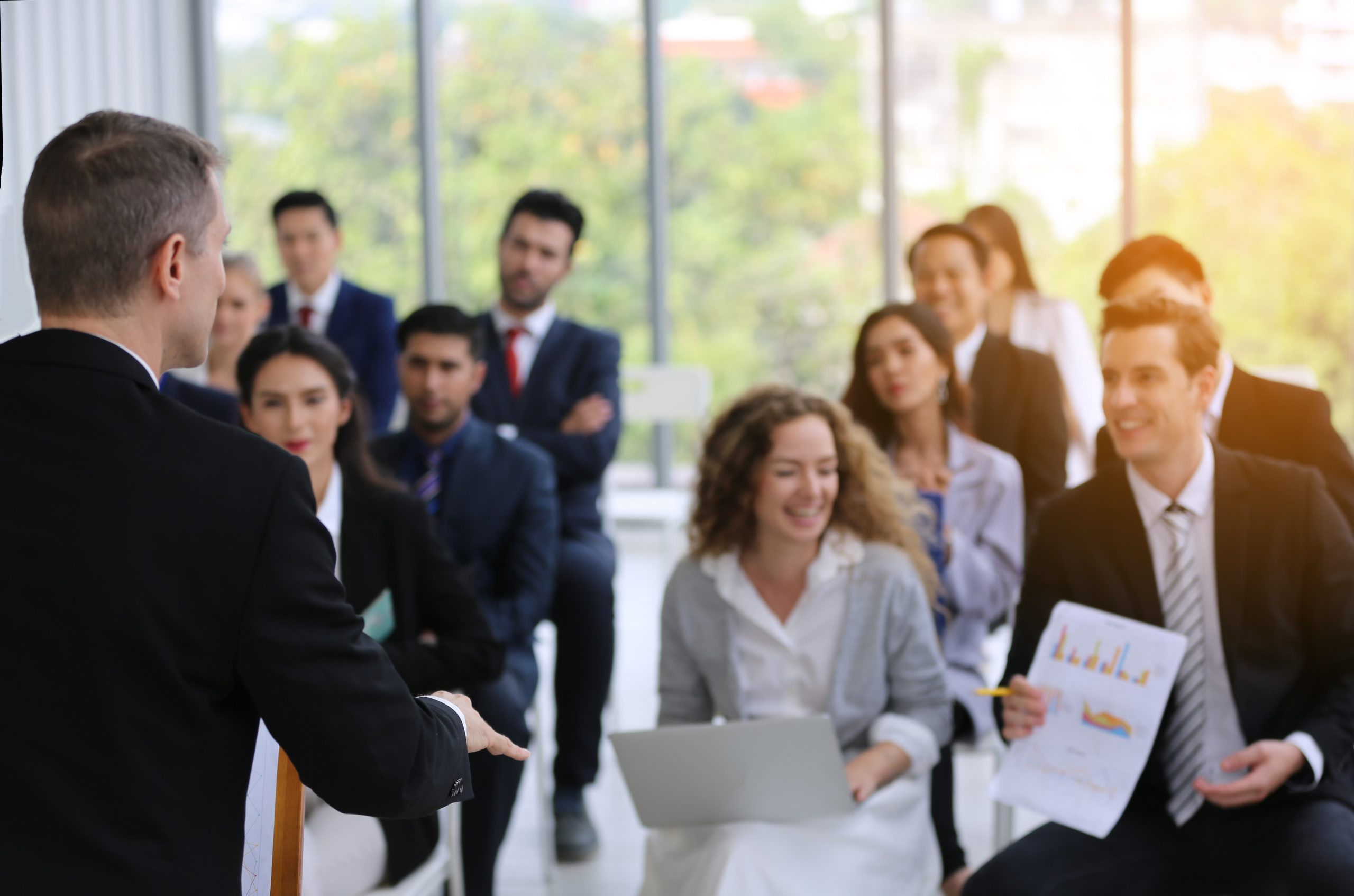 Group of people in Business corporate Event training seminar, the congratulation success of the organization. The conferences event or training education. Business workplace management and development performance.